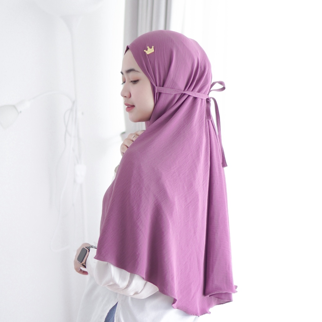 Jilbab Bergo [Crincle Airflow Premium] Ukuran 75 x 90 cm / Kerudung Instan By Glamour Hijab-Lavender