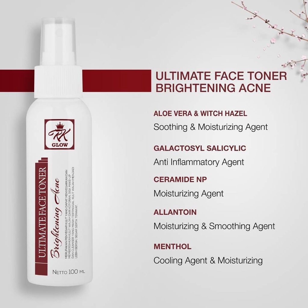 TONER ACNE ULTIMATE RK GLOW ECER / ECER GLAM TONER ULTIMATE RK GLOW / BRIGHTENING ACNE TONER / skinc