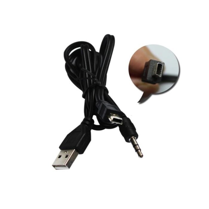 Kabel USB Charger Speaker Plus Jek TRS Audio Aux IN 3.5mm to Mini USB