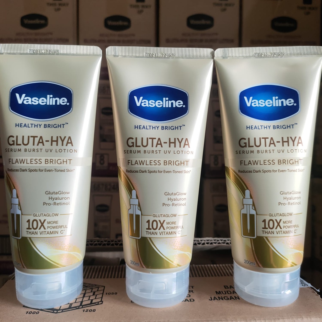 Vaseline Gluta Hya Serum Burst UV Lotion 200ml - Flawless Bright - Dewi Radiance