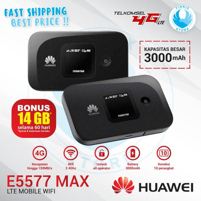 modem mifi huawei e5577 max 4g lte free telkomsel 14gb unlock version