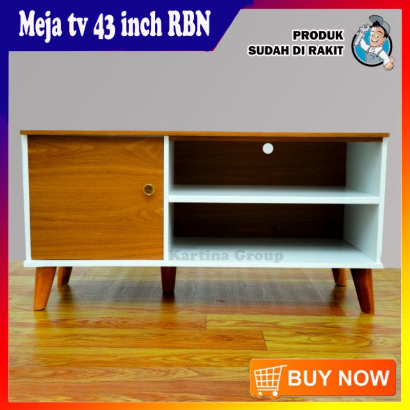Meja Tv led 43 inch Kekinian Modern Minimalis Premium Reborn "Kartina Group