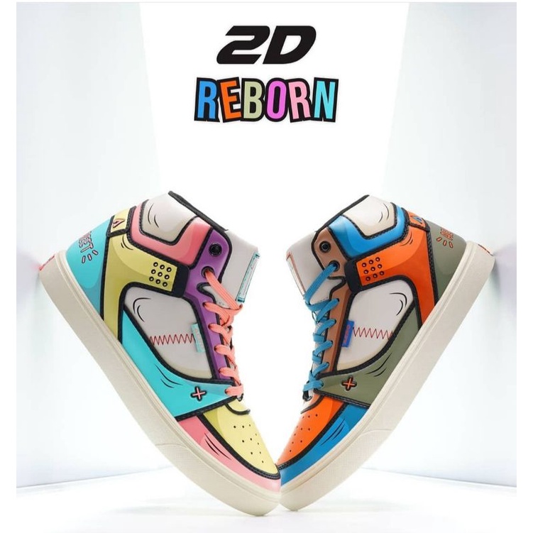 Aerostreet 2D Reborn Pink Kuning - Sepatu Sneakers Casual Sport Sekolah Pria/Wanita Uk 38