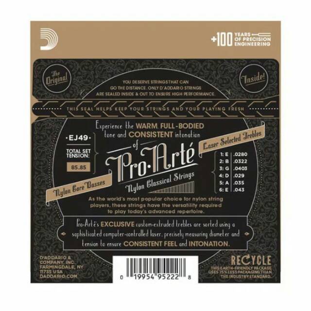 Senar Gitar Akustik D'addario Classic Nylon Nilon Daddario D addario