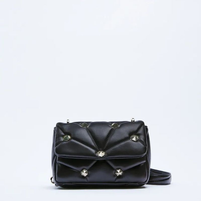 ZRA QUILTED STUDDED CROSSBODY BAG