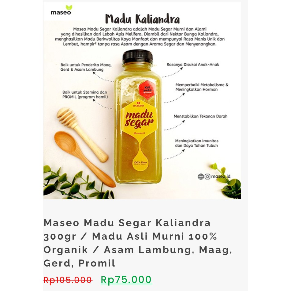 

MADU KALIANDRA 300GR MADU MASEO