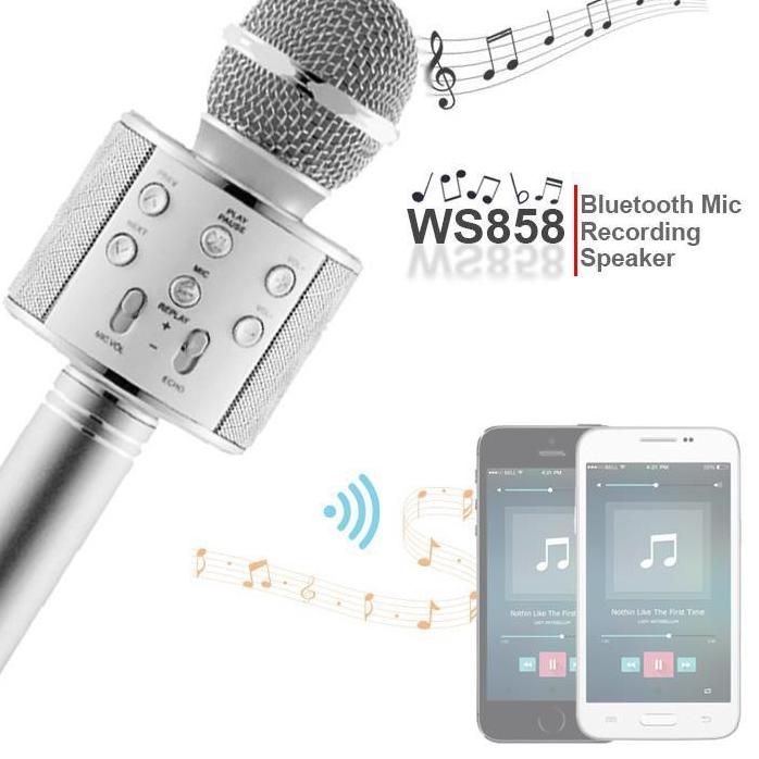 ✩ Mix Ws 858 Portabel Bluetooth Wireless - Mik ws 858 portabel- Mic bluetooth ☂
