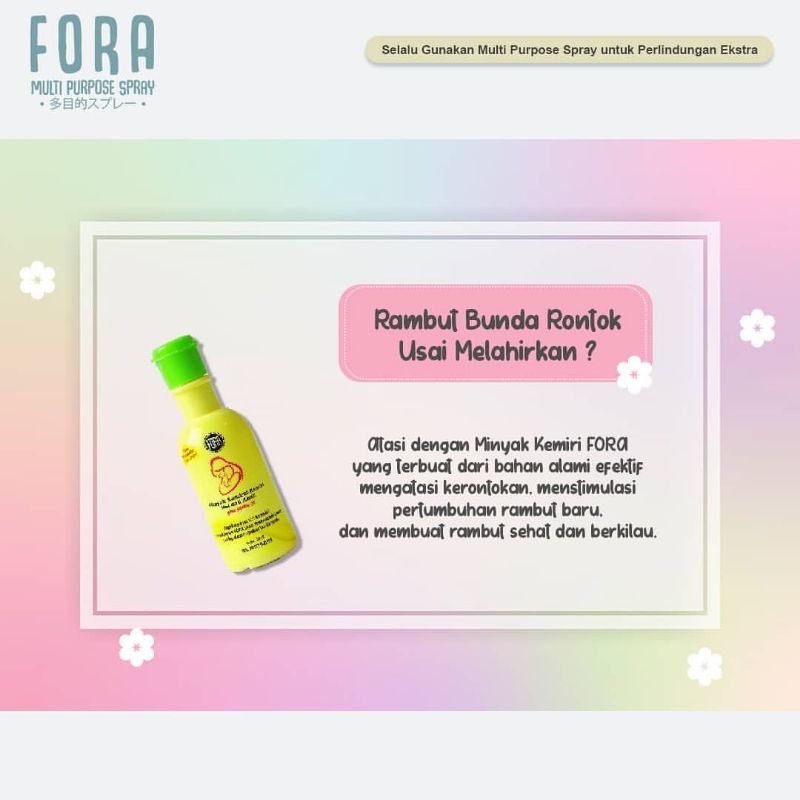 FORA NATURE Minyak Kemiri Penyubur Rambut Alis Ibu dan Bayi dengan Jojoba Oil