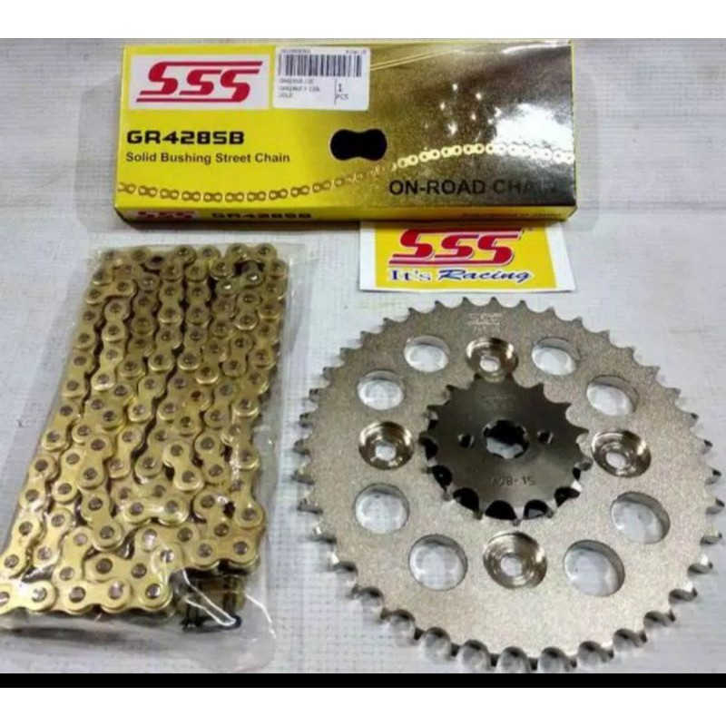 Gear Set SSS 428 Honda : Supra X 125- Blade New - Revo Absolute - Supra Fit New - Revo Fit - Blade