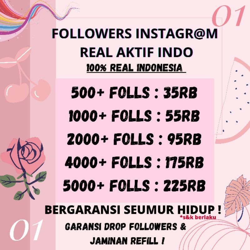 PROMO  FOLLOWERS IG REAL AKTIF INDONESIA LAYANAN AKUN FOLLOWER INDO INSTAGRAM
