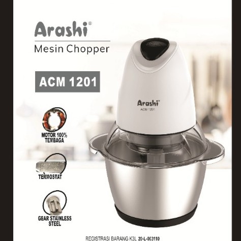 FOOD CHOPPER MINI ARASHI ACM 1201 MINI BLENDER ELEKTRIK FOOD PROCESSOR