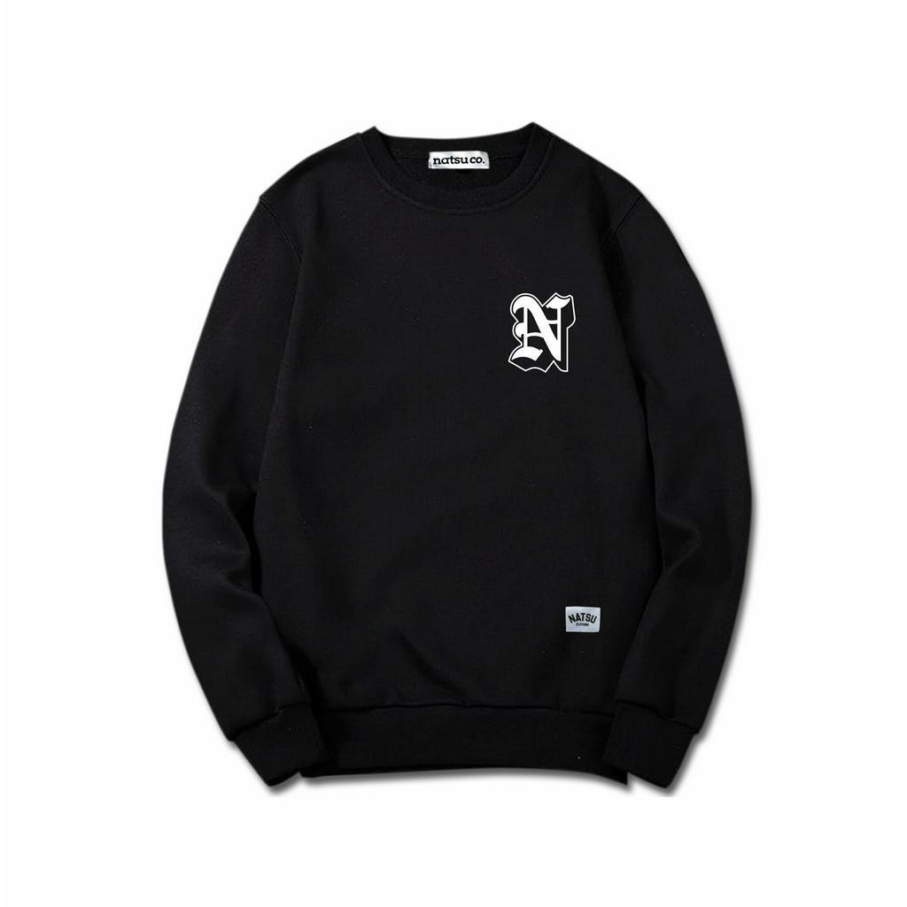 Natsu Co, Sweater Crewneck Pria Simple Logo N 3D PANDAWA HOODIE