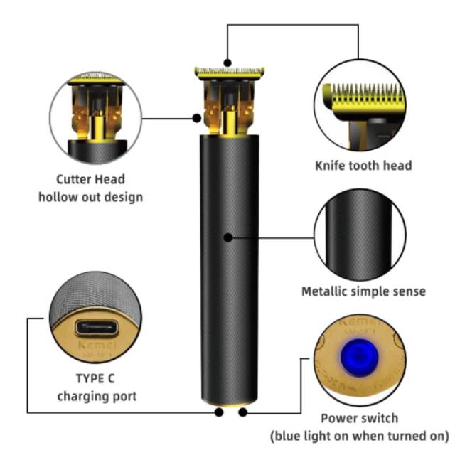 Kemei KM-1971 Hair Clipper Pro Cordless Trimmer Alat Mesin Cukur Rambut Original