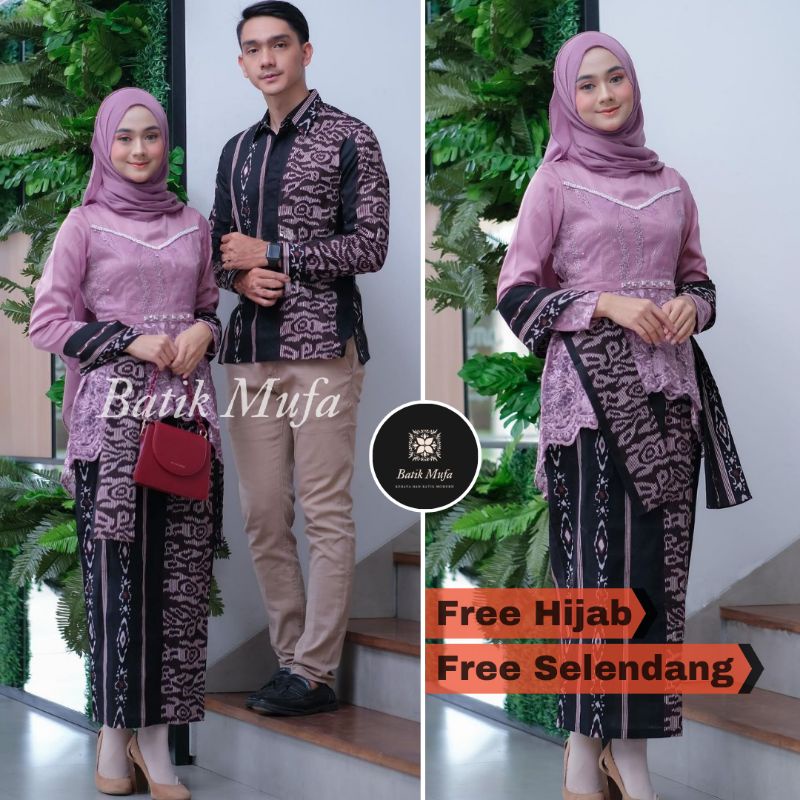 kebaya batik couple aleena Lilac (GRATIS HIJAB) | KEBAYA MODERN Kebaya wisuda kebaya lamaran