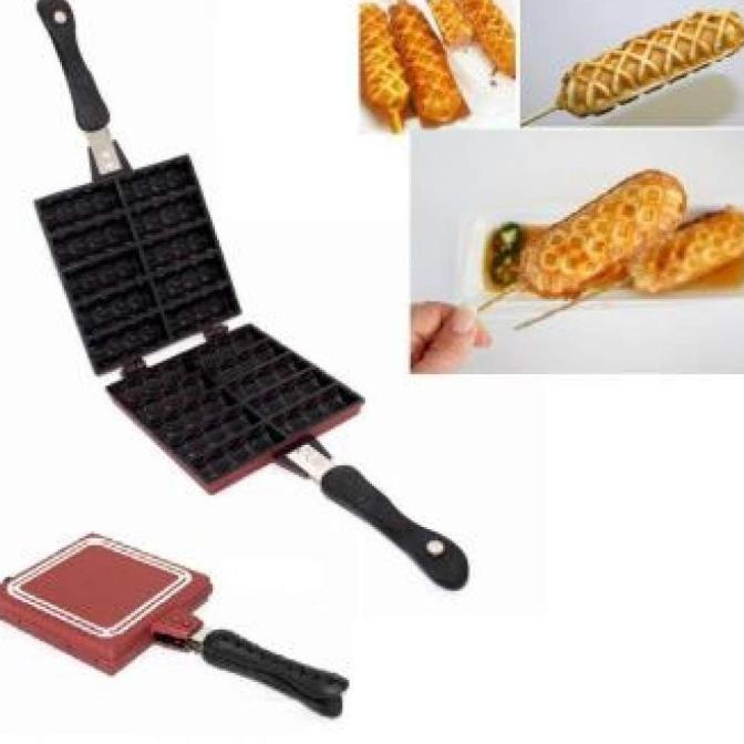 Cetakan Kue Sate Wafel Satay Waffle Double Side Pan Happy Call