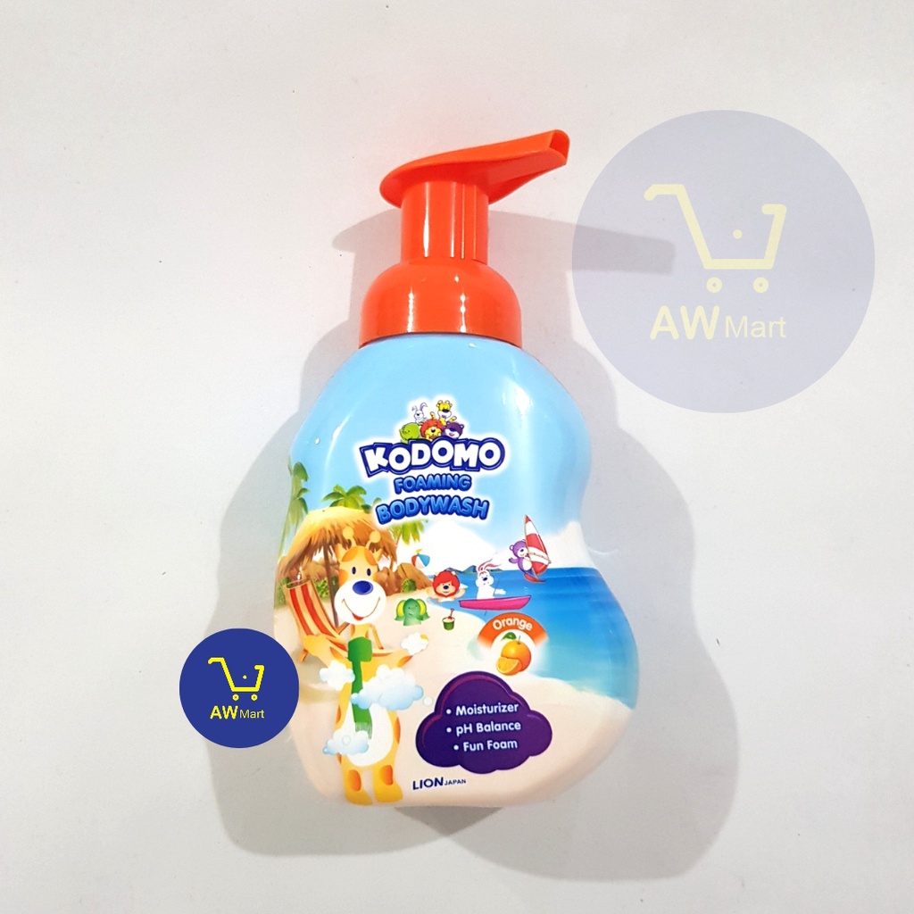 KODOMO FOAMING BODY WASH BOTOL PUMP 250 ML - KODOMO - MOISTURIZER, PH BALANCE, FUN FOAM - STRAWBERRY &amp; ORANGE