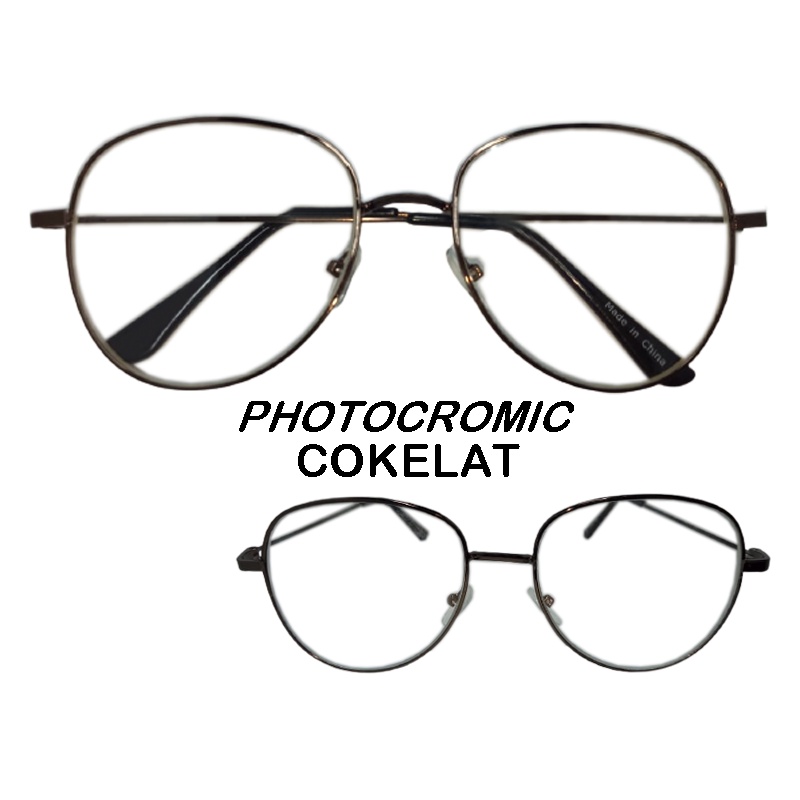 Kacamata Photocromic Antiradiasi Blueray Vintage Frame Optik Fashion Wanita pria Korean Unisex Kacamata Berubah Warna Kaca mata Fashion Korea Style Kacamata Gaya Cewek Cowok Kacamata terbaru Kekinian Kacamata Termurah