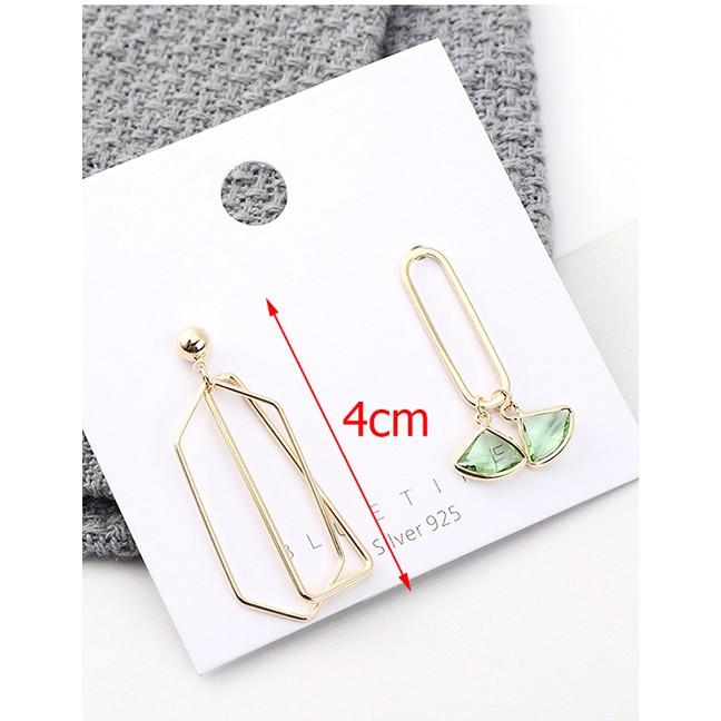 LRC Anting Tusuk Fashion Gold Plated Gold Cutout S925 Silver Needle Earrings Y62822