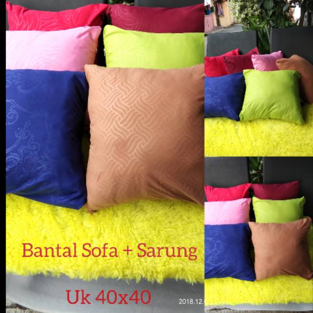 (Paket) Bantal Sofa silikon + Sarung Sofa Resleting