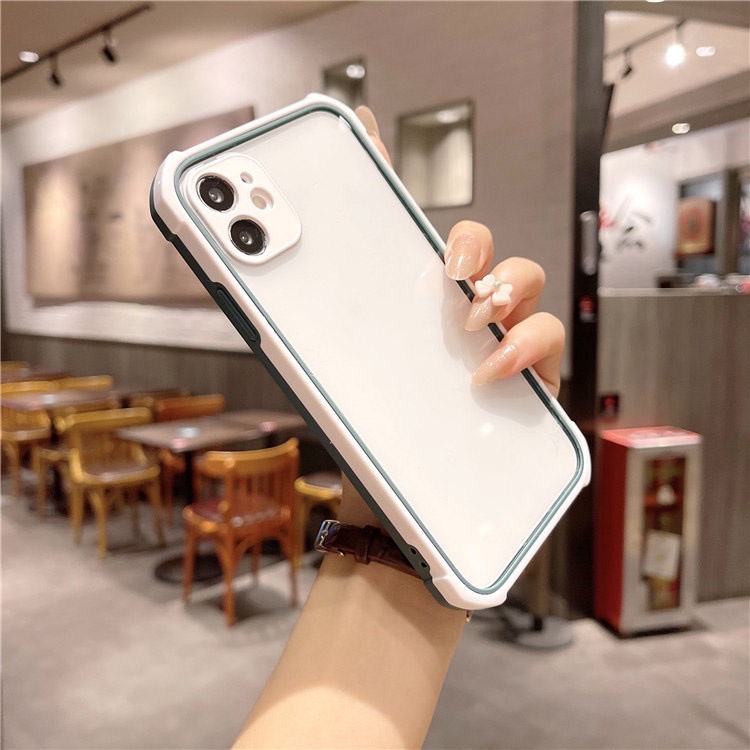 Lapisan dua warna Casing ponsel transparan IPhone 12 11 Pro Max X Xs Max Xr 7 8 Plus Sjos