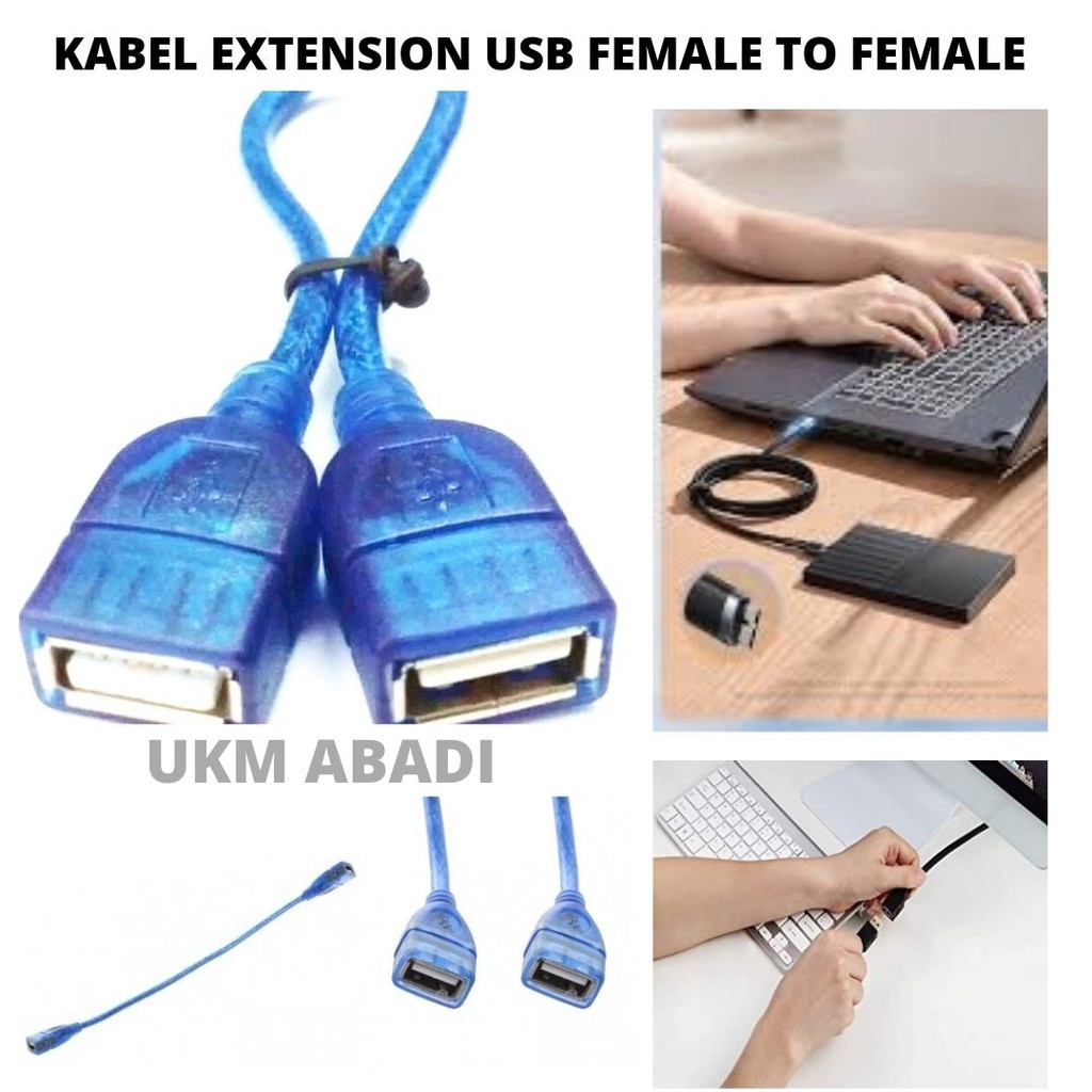 Kabel Konektor USB Extension Female Ke Female Adapter 30cm Adapter 111108