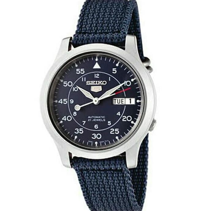 Super Sale Jam Tangan Pria Seiko 5 SNK807K2 Automatic 21 Jewels Blue Military Nyl Ready Stock