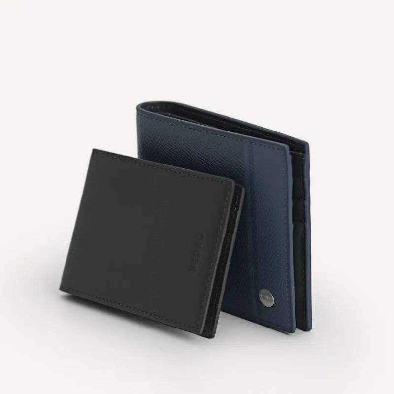 11.11 SALE | PDRO Men Textured Leather Bi-Fold Wallet with Insert