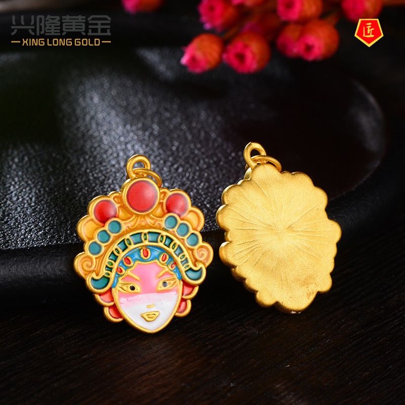 [Ready Stock]Chinese Peking Opera Facial Makeup Pendant Necklace Personality