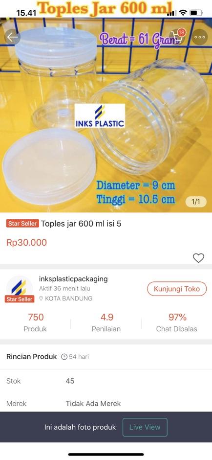 Toples Jar 1000 Ml Sanlite ( Isi 10 Pcs)