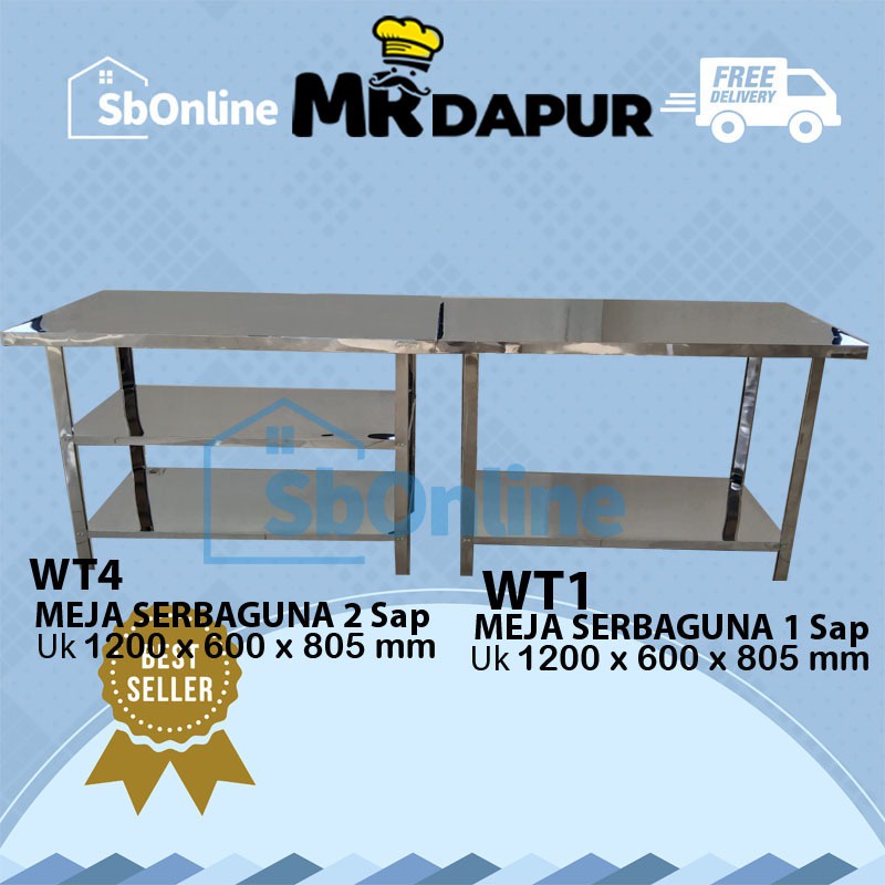 Paket Meja Dapur Stainless MR DAPUR WT 1 WT 4 Original