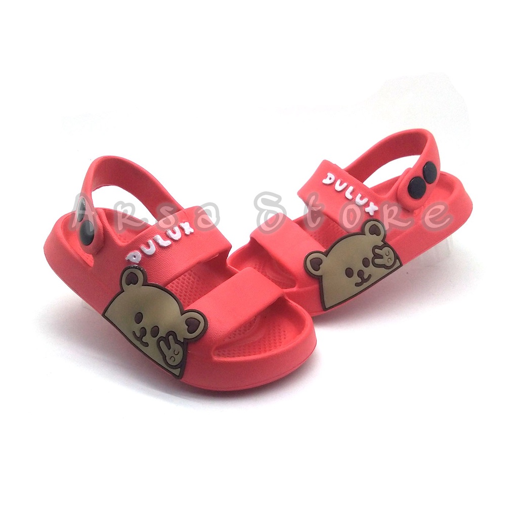 Sandal Lucu Anak Laki - Laki Tali Belakang Umur 1 2 3 4 Tahun  / Sendal Anak Cowok Motif Bear Beruang Terbaru