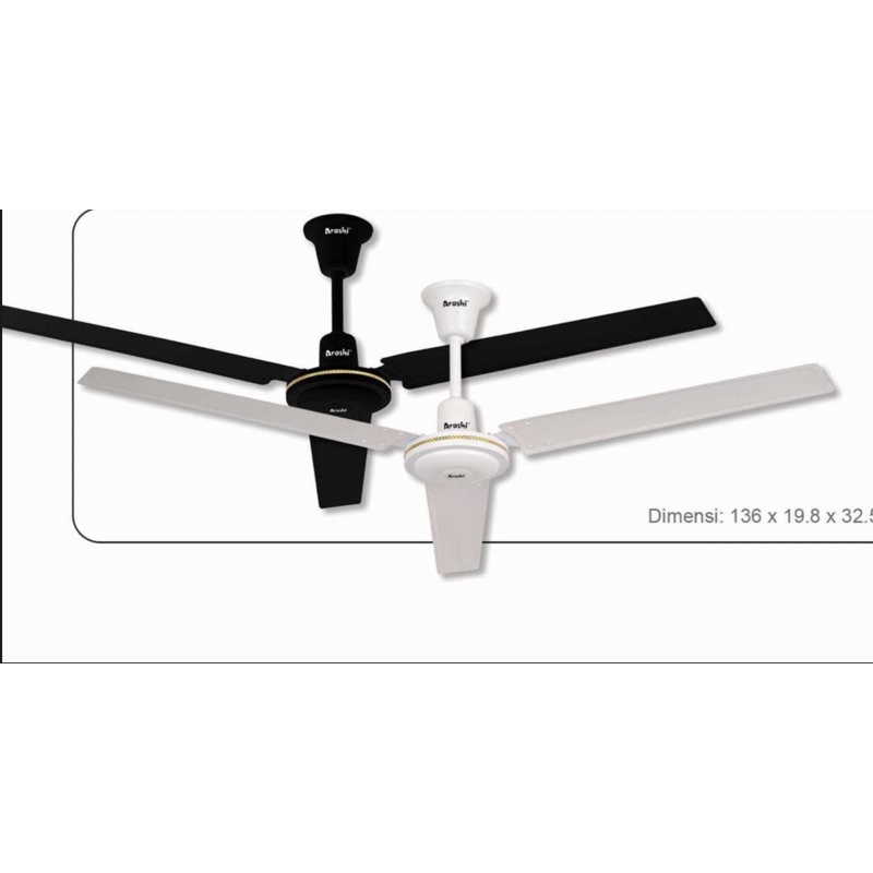 Jual Arashi Kipas Angin Gantung Plafon Ceiling Fan Inchi Ar Pwf Putih Hitam Shopee Indonesia