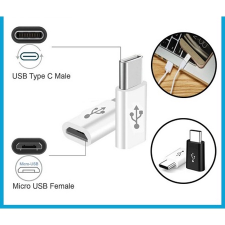 L.A Converter Micro USB To Type C Original Konektor Mikro USB Ke Tipe C
