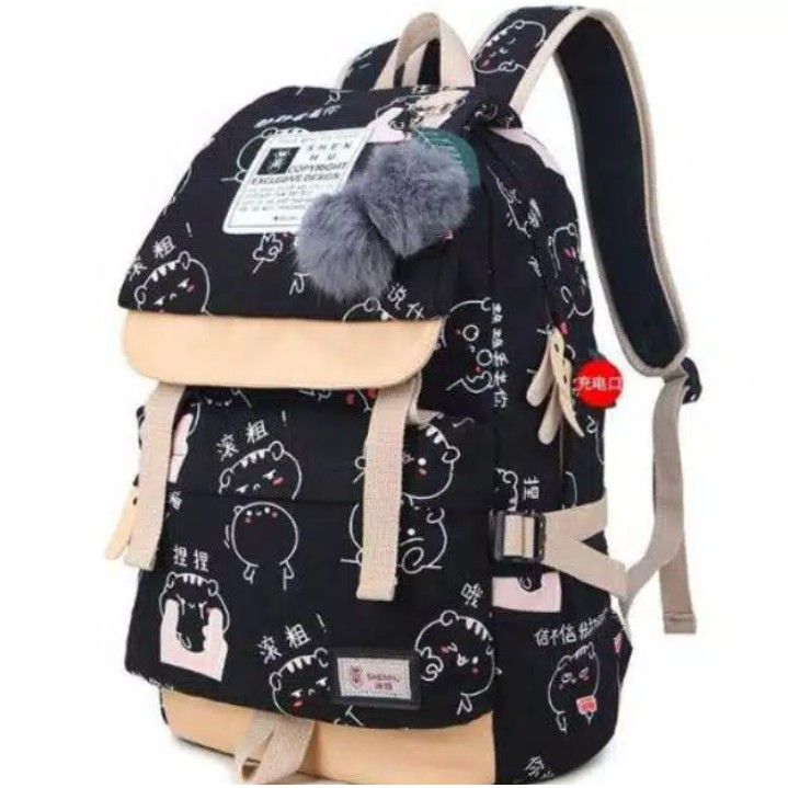 tiyig_store - Tas Sekolah Untuk Anak Perempuan Anak Laki-laki Sd Tk Smp_Tas Murah Kucing Jepang-4