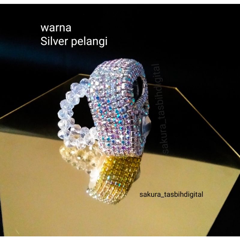 seri SILVER - Premium tasbih digital swarovski diamond alat dzikir