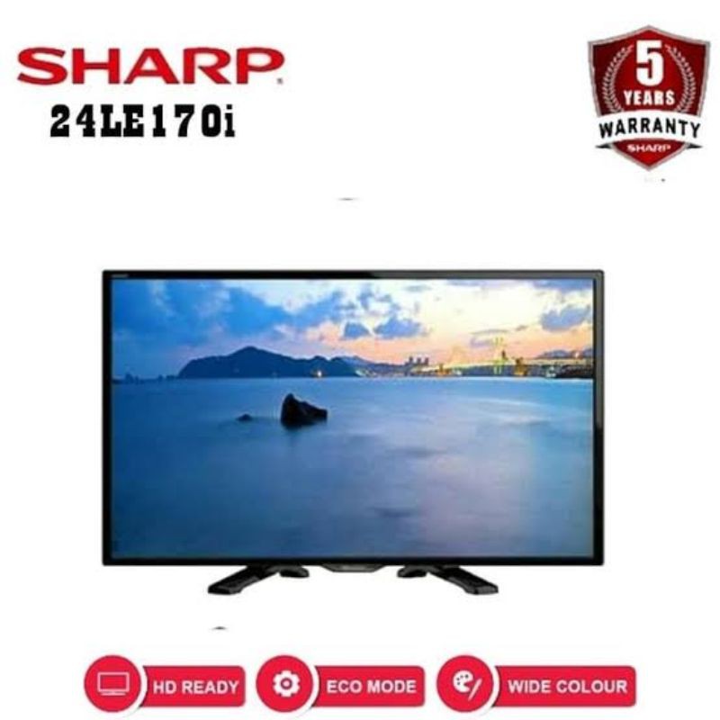 TV TELEVISI LED SHARP AQUOS LC 24LE170I 24 LE170I IN INCH " HD ECO GARANSI ORIGINAL BISA GOJEK GRAB