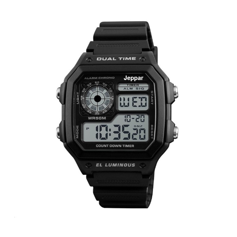 Jam Tangan Pria - JEPPAR 1998 Jam Tangan Digital Pria Elluminator Fashion Sports Digital LED Men Women Anti Air 50M