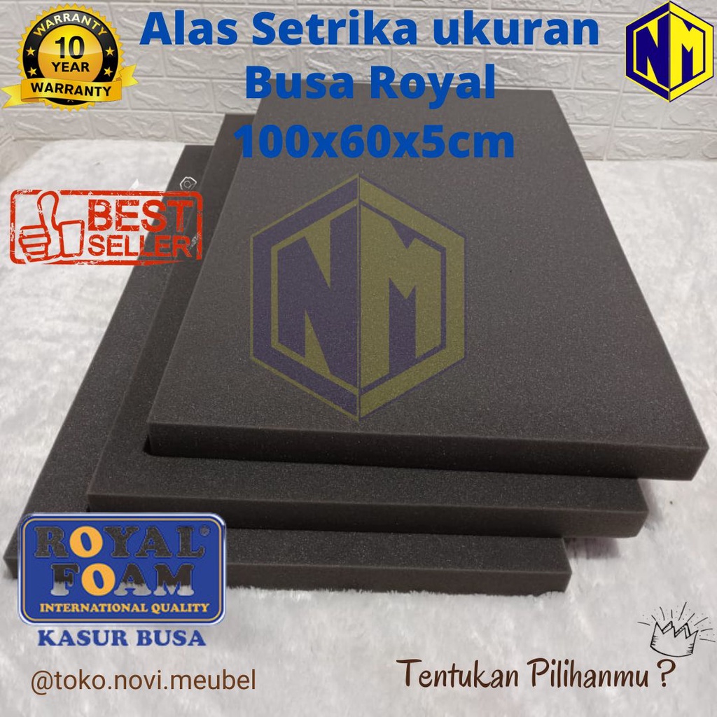 Alas setrika busa royal ukuran 100x60x5cm garansi busa 10tahun