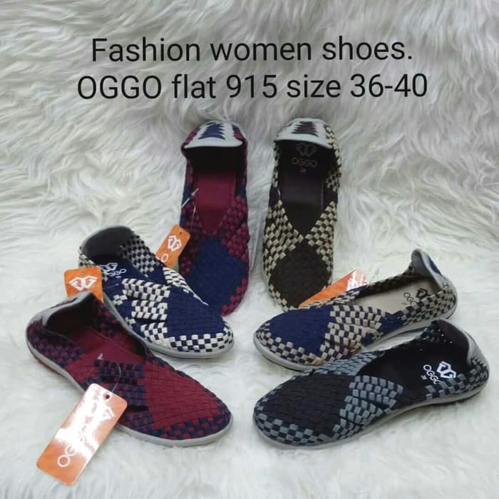 UKTN Sepatu rajut wanita OGGO flat anyaman tipe 915 size 36-40