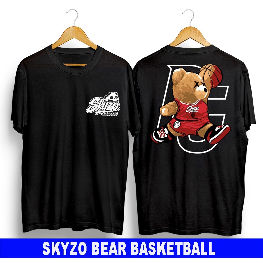 Kaos murah Kaos distro murah baju  distro pria t-shirt murah combed30s SKYZO BEAR BASKET