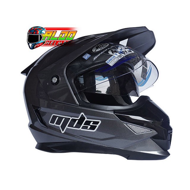 HELM MDS SUPER PRO SOLID GRAPHITE ORIGINAL FULL FACE JUAL INK JPX - SIZE M