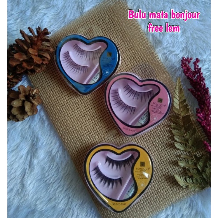 Bulu mata bonjour/set bulu mata dan lem