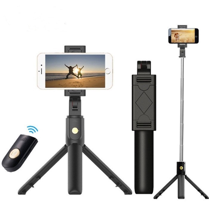 R01- 3 IN 1 Wireless Bluetooth Selfie Stick K07 Mini Tripod Expandable