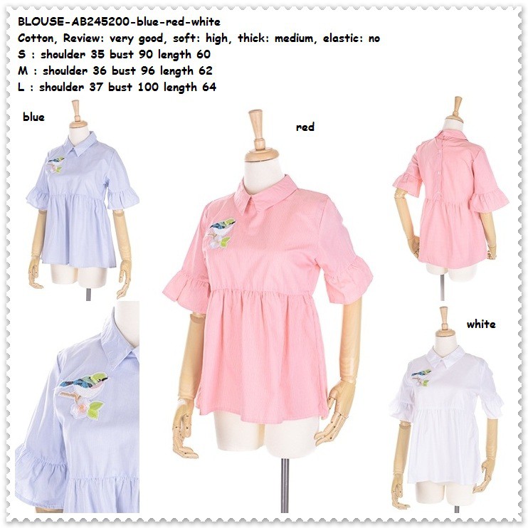  Baju  Atasan Kemeja Kerja Baby Doll Pakaian Wanita Korea  