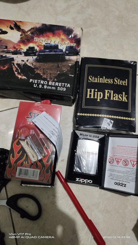 Korek Api Gas Pistol Besi Metal Black Doff Free Sarung Mancis Lighter