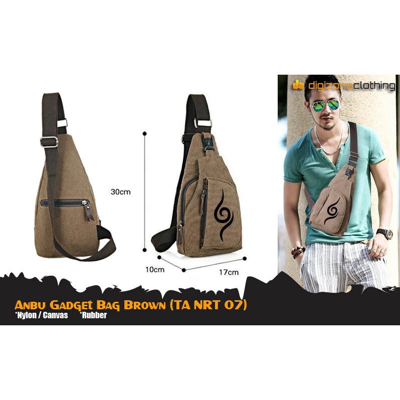 Tas Gadget Bag Brown Anime Death Note Fairy Tail Gundam One Piece Attack on Titan Tokyo Ghoul Custom