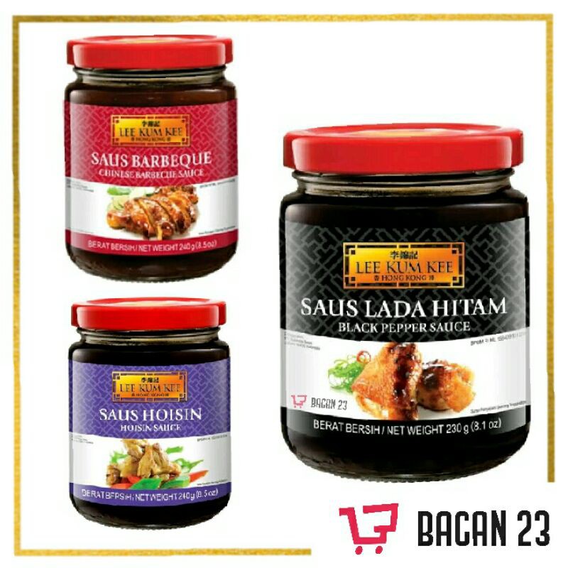 Lee Kum Kee (240gr) - (Saus Lada Hitam -Saus Hoisin - Saus Barbeque) / Bacan 23 - Bacan23