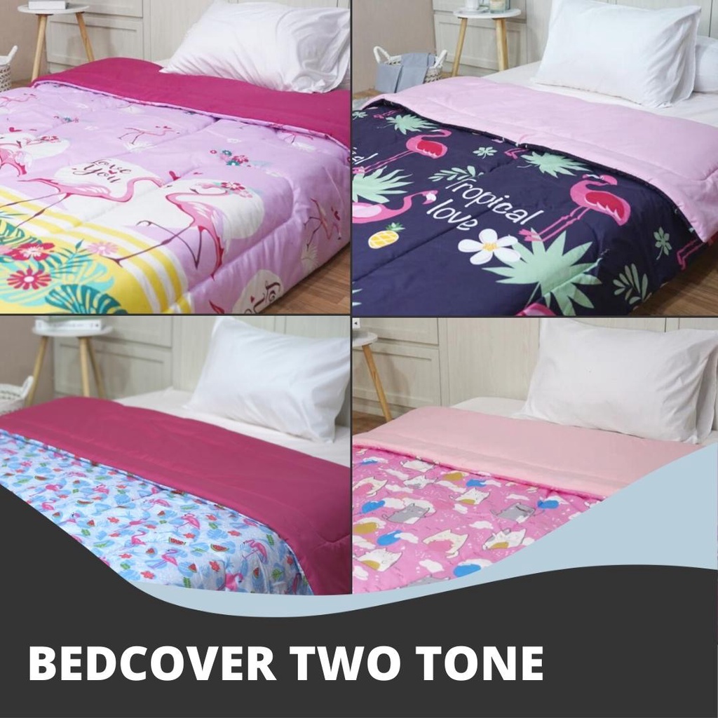 Two Tone Bedcover Only / Bedcover Saja Sandy Collection Ukuran Single - Kids Edition - Motif Anak