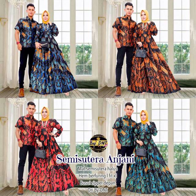 Baju Batik Couple semisutra Anjani / Batik Sarimbit (geser gambar lihat lain)