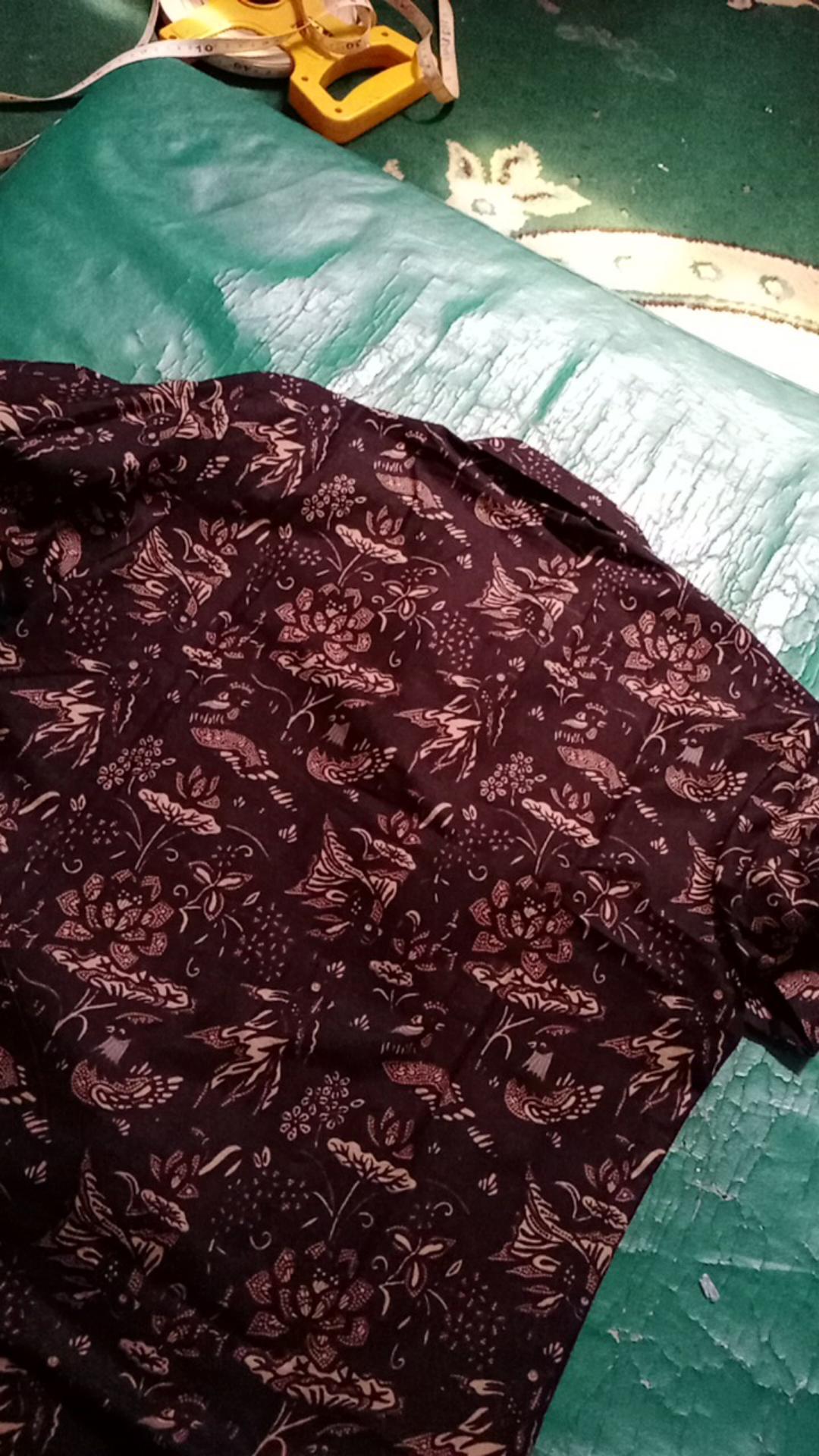 Kemeja Batik Pria Lengan Panjang Premium Two Tone Pagi Sore Coklat Cokelat Choklat Tua 727374 Cap 72